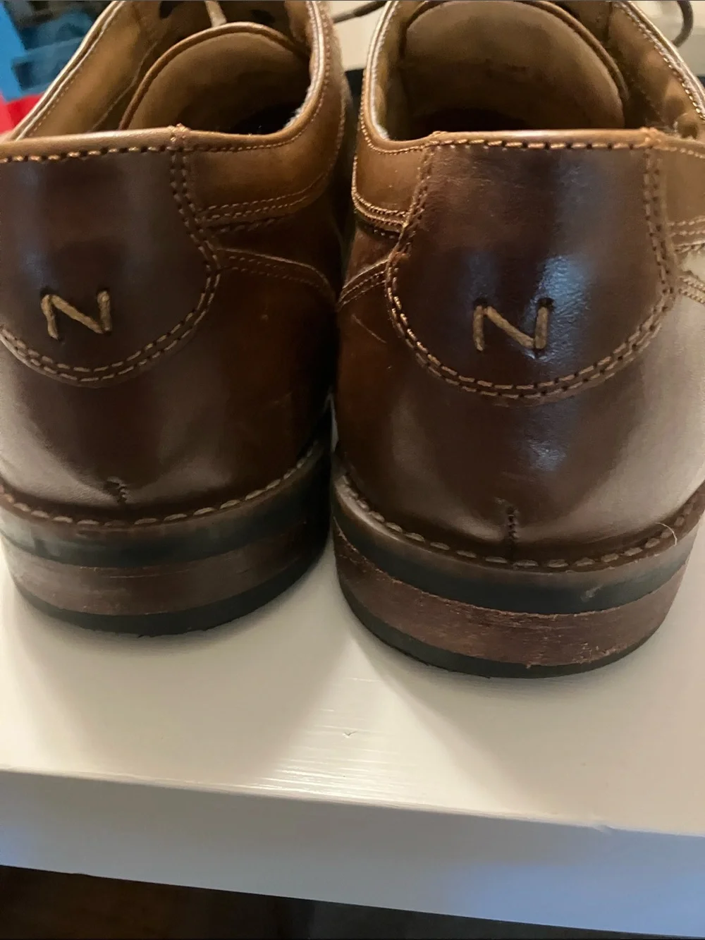 Nunn Bush Men's Tan Brown cap tie Leather Shoes comfort gel dress flex